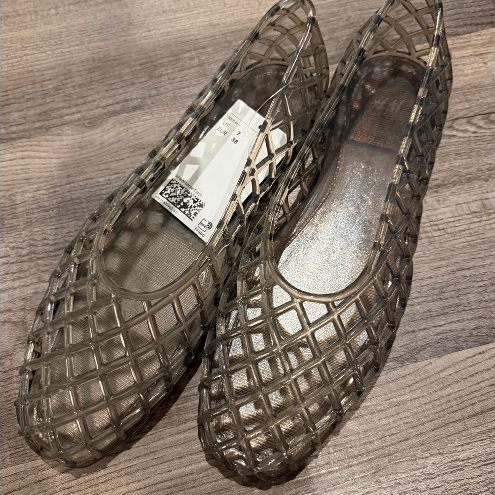 H&M Tan Woven Ballet Jelly Flats - Picture 4 of 4